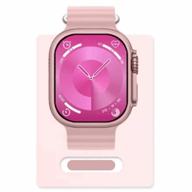 Relógio Smartwatch GS9 Ultra Mini 41mm com 2 Pulseiras – Rosa Elegante