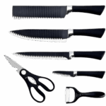 Jogo de Facas do Chef Master Profissional 6 Peças – Preto – Corte Preciso e Durabilidade