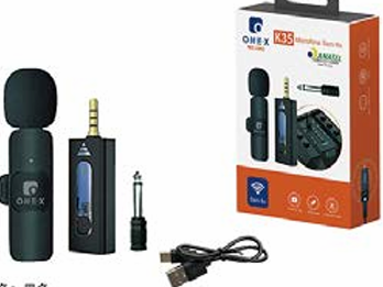 Microfone Lapela Sem Fio Bluetooth LAPELA P2 K35 com Cabo USB – Áudio Claro e Confiável