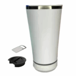 Copo Térmico Bluetooth Normal com Som LED e Tampa Abridor (420 ml) – Branco