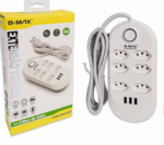 Filtro de Linha com 6 Tomadas e 3 USB-A, 2 Metros Bivolt - BM-8705A