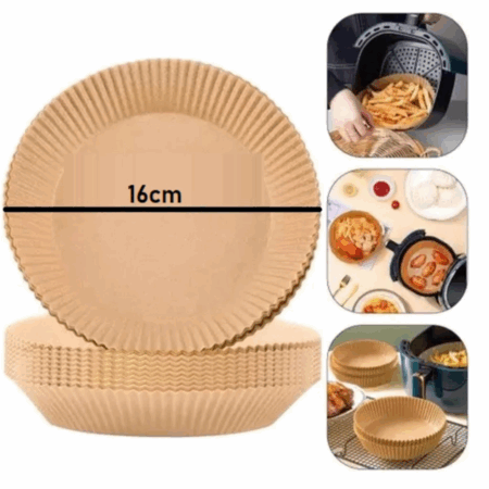 Forma Descartável para Air Fryer 16cm – Pacote com 50 Unidades – Praticidade na Cozinha
