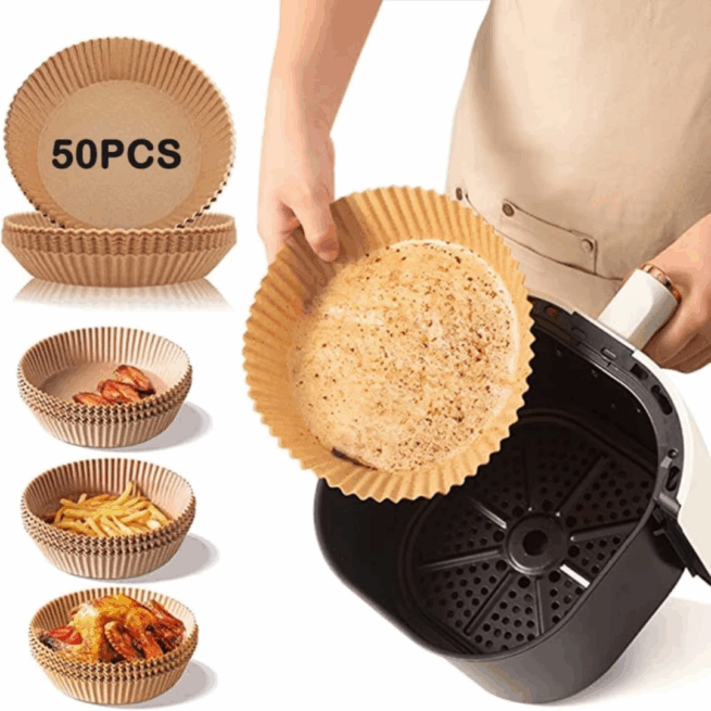 Forma Descartável para Air Fryer 16cm – Pacote com 50 Unidades – Praticidade na Cozinha