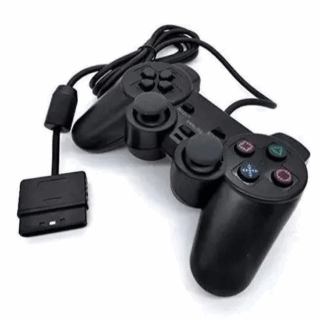 Controle Joystick com Fio para PS2 – Compatível e Resistente