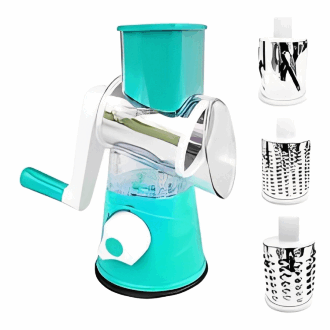 Fatiador Manual Giratório de Legumes 3 em 1 Inox – Praticidade e Versatilidade na Cozinha – BM-A20