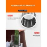 Fatiador Manual Giratório de Legumes 3 em 1 Inox – Praticidade e Versatilidade na Cozinha – BM-A20
