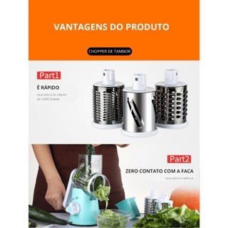 Fatiador Manual Giratório de Legumes 3 em 1 Inox – Praticidade e Versatilidade na Cozinha – BM-A20