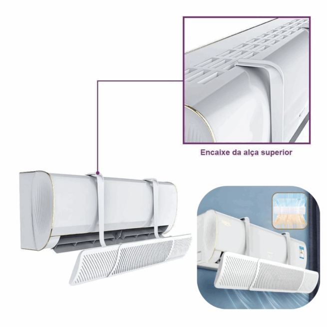 Defletor Universal Ajustável para Ar Condicionado Split – Direcione o Fluxo de Ar