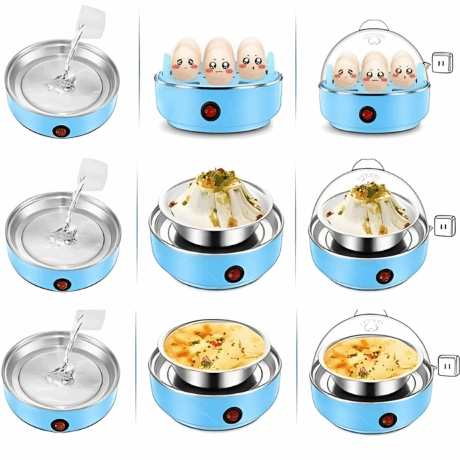 Cozedor de Ovos Elétrico Multifuncional Egg Cooker 110V (Cores Sortidas) – Cozimento Rápido e Prático