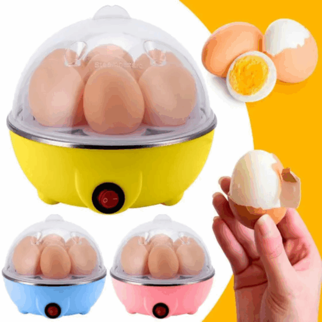 Cozedor de Ovos Elétrico Multifuncional Egg Cooker 110V (Cores Sortidas) – Cozimento Rápido e Prático