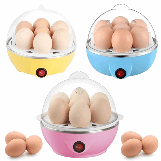 Cozedor de Ovos Elétrico Multifuncional Egg Cooker 110V (Cores Sortidas) – Cozimento Rápido e Prático