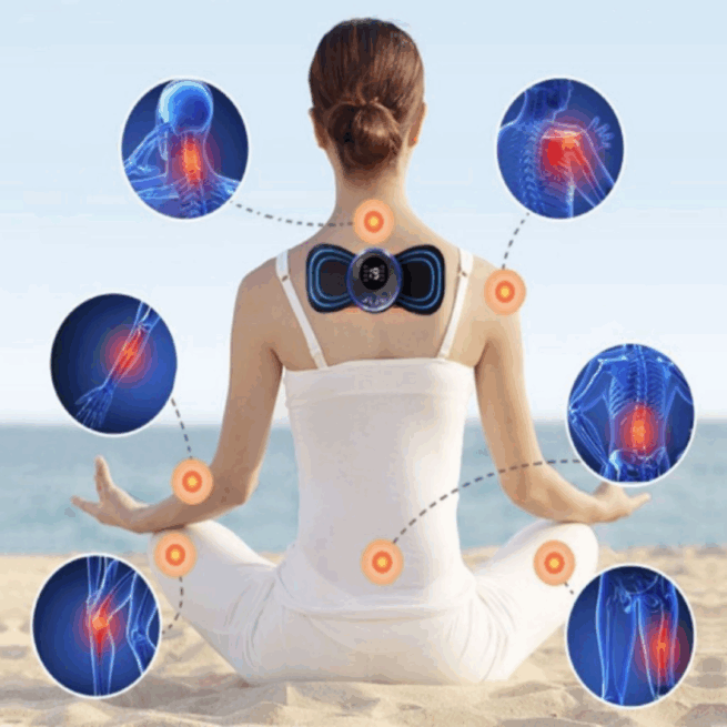 Kit Massagem Completo – Tapete e Massageador Elétrico para Alívio de Dores nos Pés e Músculos