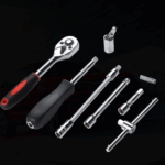 Jogo de Ferramentas 46 Peças com Soquete 1/4, Catraca e Maleta – Vermelha