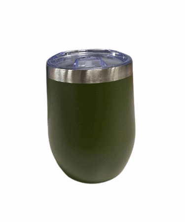 Copo Cuia Térmico Inox Normal com Tampa Antivazamento (360 ml) – Verde Militar