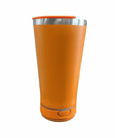 Copo Térmico Bluetooth Normal com Tampa e Abridor (420 ml) – Laranja