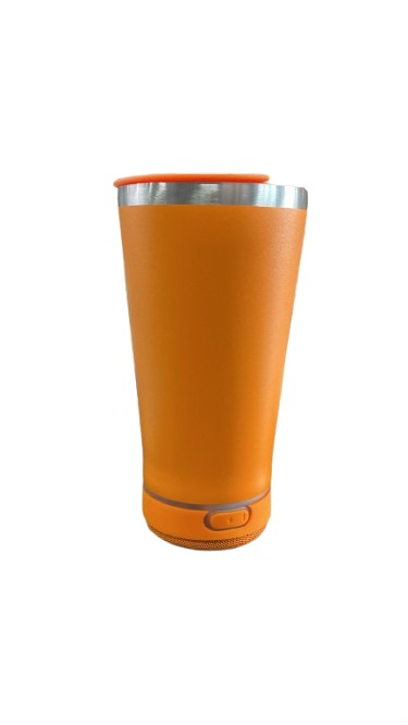 Copo Térmico Bluetooth Normal com Tampa e Abridor (420 ml) – Laranja