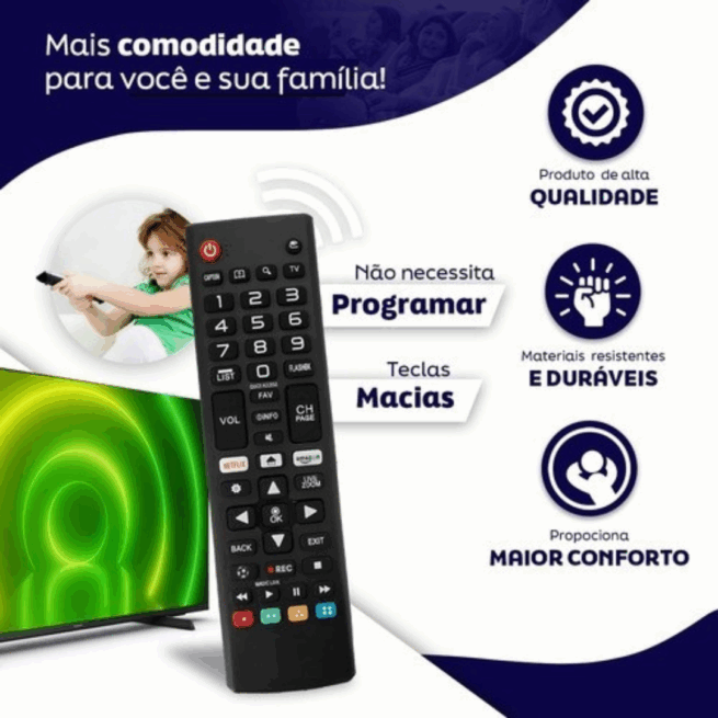 Controle Universal LG Smart – Compatível e Fácil de Usar