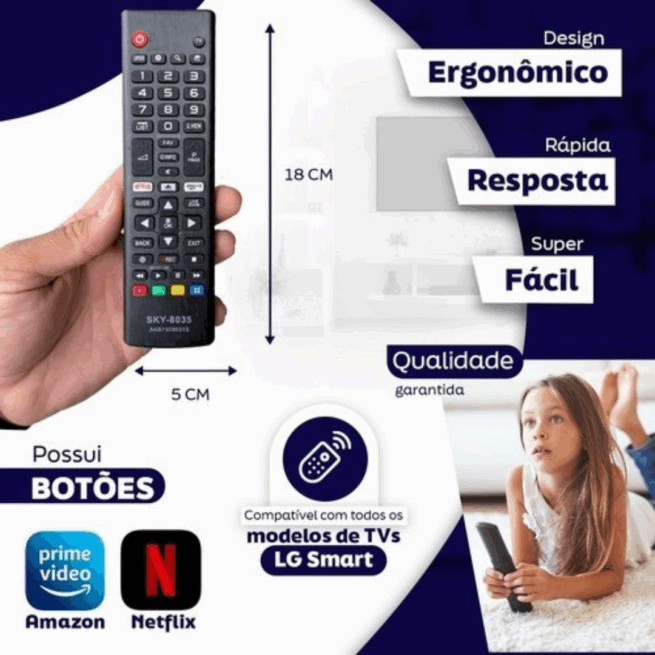 Controle Universal LG Smart – Compatível e Fácil de Usar