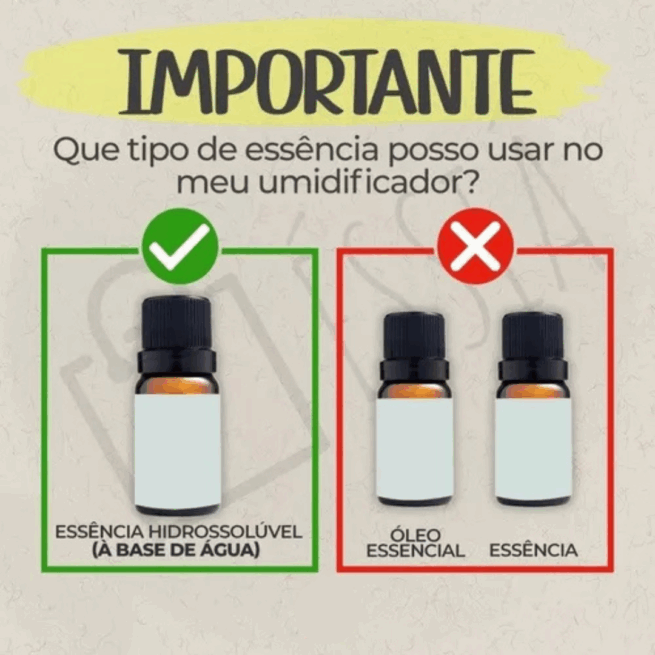 Umidificador Ultrassônico de Ar com LED e Difusor de Aromas - Marrom Bivolt