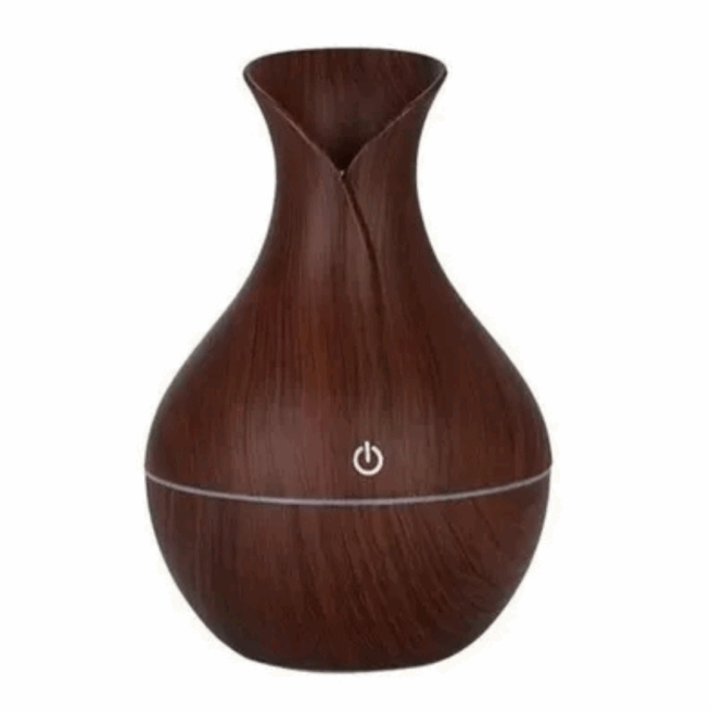 Umidificador Ultrassônico de Ar com LED e Difusor de Aromas - Marrom Bivolt