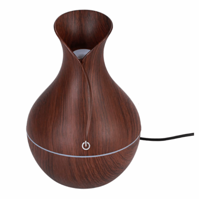 Umidificador Ultrassônico de Ar com LED e Difusor de Aromas - Marrom Bivolt