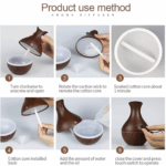 Umidificador Ultrassônico de Ar com LED e Difusor de Aromas - Marrom Bivolt