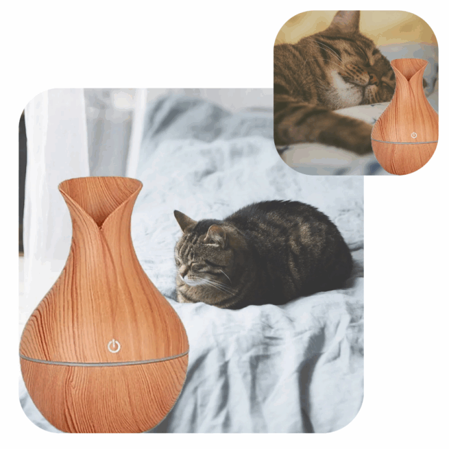 Umidificador de Ar Ultrassônico com Difusor de Aromas e Iluminação LED em Madeira – Bivolt – Ambiente Aconchegante