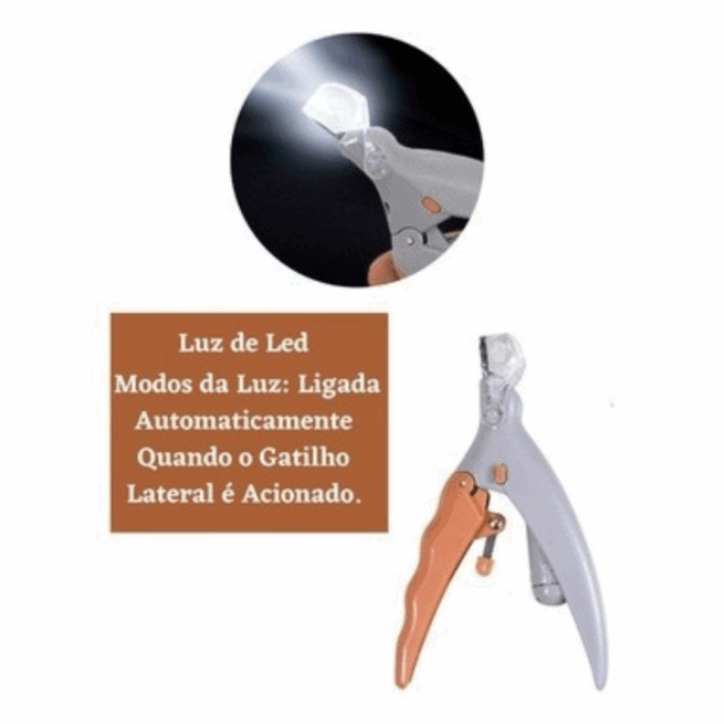 Alicate Cortador de Unha para Pet com LED – Facilita o Corte com Segurança