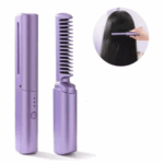 Mini Pente Alisador Capilar Elétrico Portátil Bivolt – Cores Rosa ou Roxo – Praticidade no Cabelo