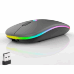Mouse Recarregável Wireless Bluetooth RGB 2.4GHz 1600 DPI – Alcance de 10 metros – Compatível com PC e Mac