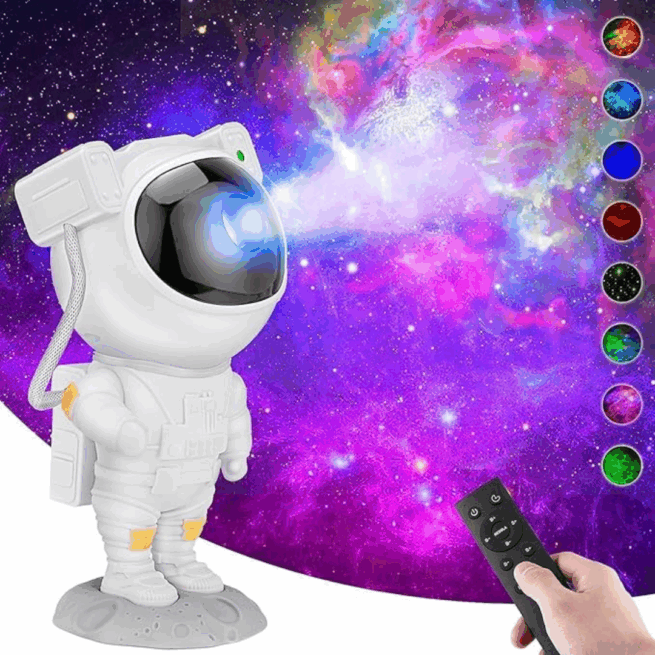 Mini Projetor Astronauta com Luz Estelar e Controle Remoto BM-F927 – Diversão e Tecnologia