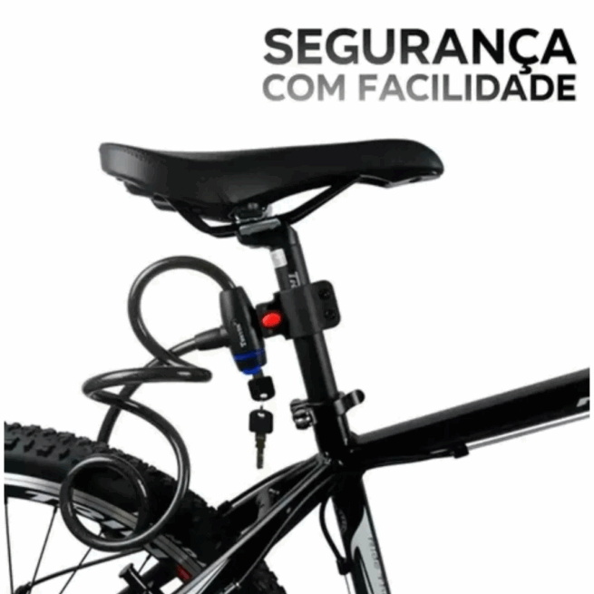 Cadeado Trava para Bicicleta com Chave – Cabo de Aço Reforçado