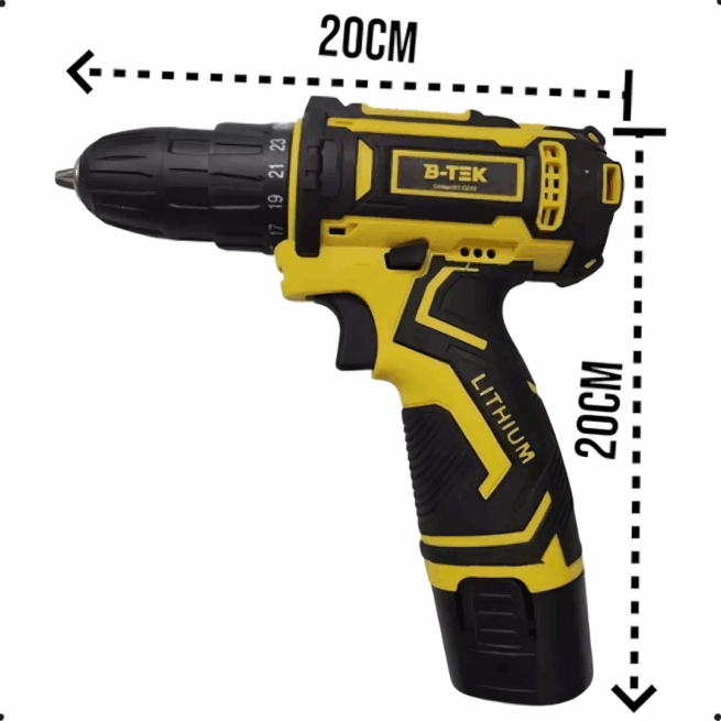 Parafusadeira Furadeira Sem Fio 12V com Bateria e Impacto – Modelo BT-DZ42 – Bivolt