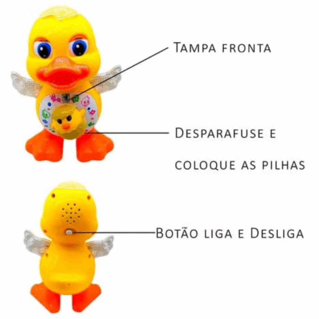 Pato Dançarino Musical Infantil com Luzes e Sons – Brinquedo Divertido que Anda e Mexe