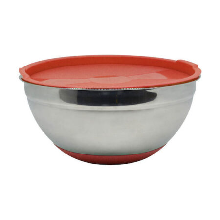 Vermelha - Saladeira Aço Inox com Tampa Silicone (Grande) – Durabilidade e Estilo na Cozinha