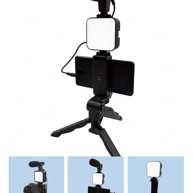 Suporte Tripé com LED – Bastão de Selfie para Gravação