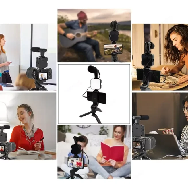 Suporte Tripé com LED – Bastão de Selfie para Gravação