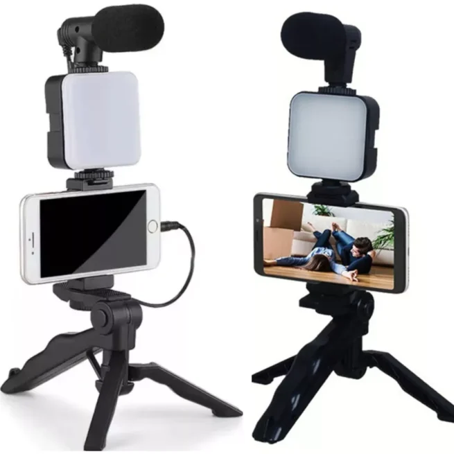 Suporte Tripé com LED – Bastão de Selfie para Gravação