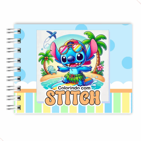 Livro Colorir Infantil Lilo Stitch Azul com Capa Dura – Qualidade e Diversão