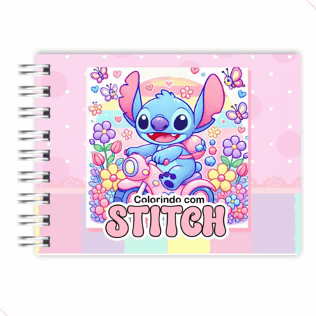 Livro Infantil para Colorir Lilo Stitch Rosa – Capa Dura e Ilustrações Exclusivas