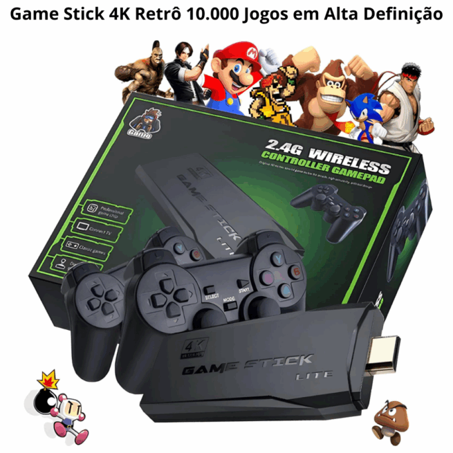 Game Stick 4K Retrô com 10.000 Jogos – Diversão Garantida para Todas as Idades