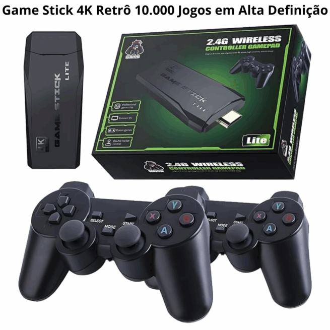 Game Stick 4K Retrô com 10.000 Jogos – Diversão Garantida para Todas as Idades