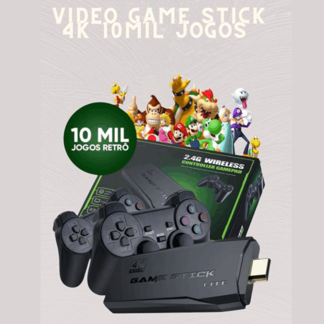 Game Stick 4K Retrô com 10.000 Jogos – Diversão Garantida para Todas as Idades