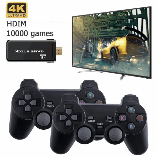 Game Stick 4K Retrô com 10.000 Jogos – Diversão Garantida para Todas as Idades