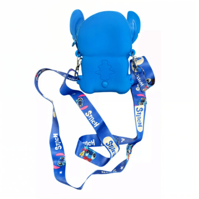 Bolsa Infantil Transversal Silicone Azul – Carteira com Alça – Corpo Inteiro