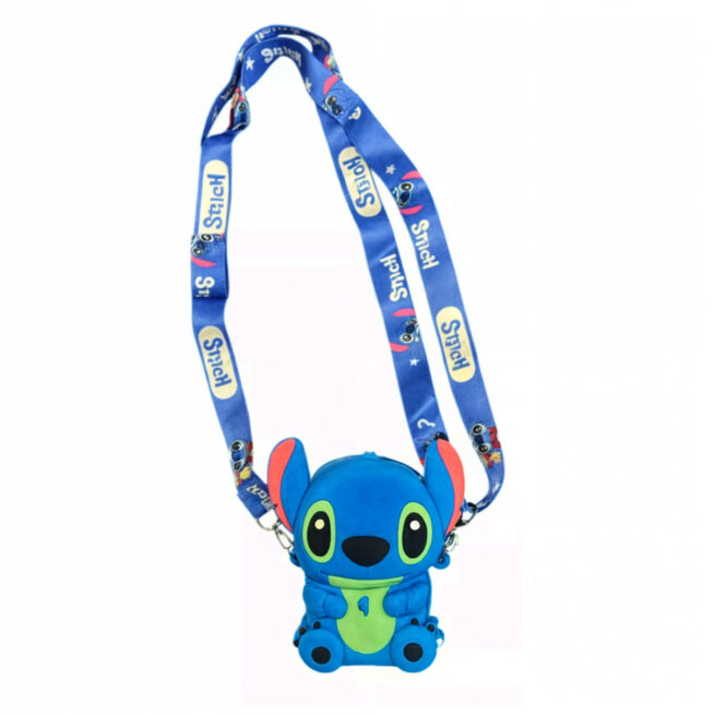 Bolsa Infantil Transversal Silicone Azul – Carteira com Alça – Corpo Inteiro