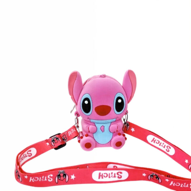 Bolsa Infantil Transversal Silicone Rosa – Carteira com Alça – Corpo Inteiro