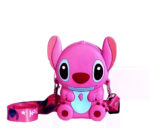 Bolsa Infantil Transversal Silicone Rosa – Carteira com Alça – Corpo Inteiro