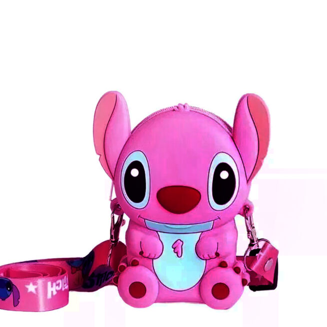 Bolsa Infantil Transversal Silicone Rosa – Carteira com Alça – Corpo Inteiro