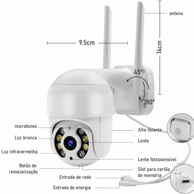 Câmera IP Inteligente Bivolt – BM-IP170 YOUSEE – Segurança e Monitoramento